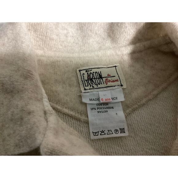 GARCON de floriane france collard long sleeve sweater wool blend kids sz 6 - Picture 7 of 7